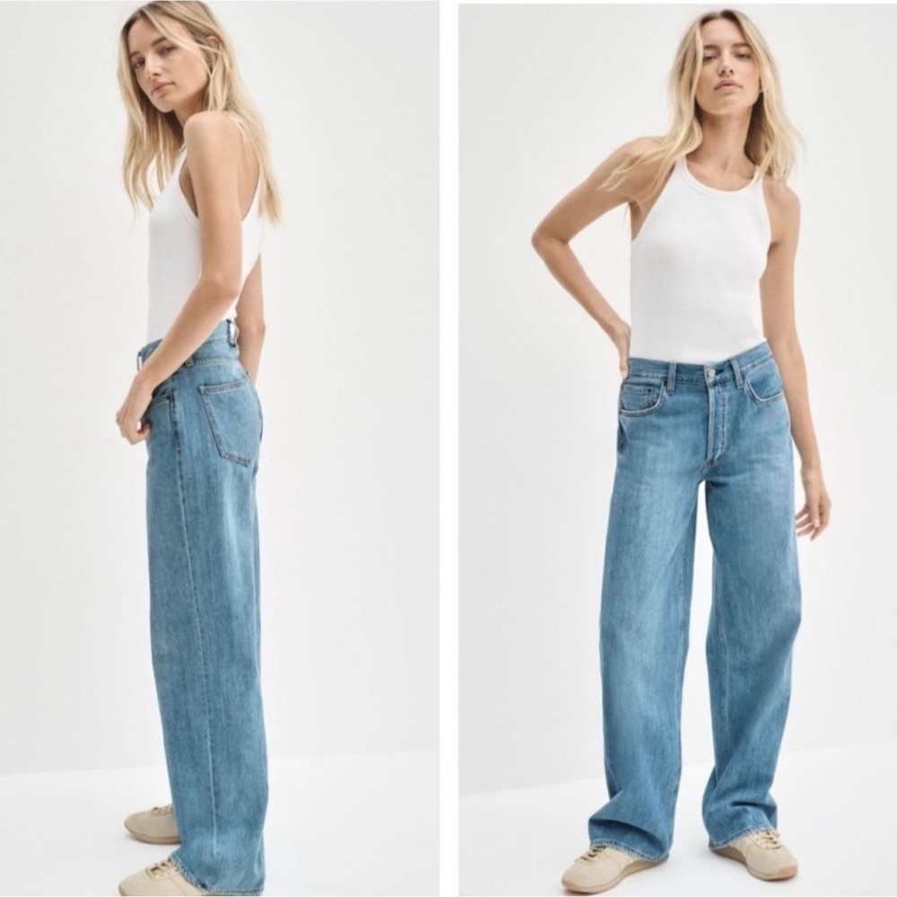 Denim Forum Light Blue Straight Leg Jeans